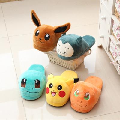 China XUX Size 35-39 Cartoon Kawaii Anime Character Plush Slippers Stuffed Anime Doll Plush Toys For Women Men Home Warm Slippers for sale