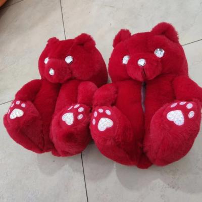 China XUX Cartoon Size 35-41 Kawaii Teddy Bear Soft Plush Slippers Animals Plush Shoes For Women Men Warm Home Slippers 25 Styles for sale