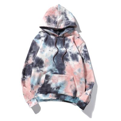 China 2020 Anti-wrinkle women and men sweater fashion jacket velvet long sleeve sweatshirts tie dye gradient hoodies for sale