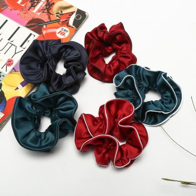 China New Arrived Korean Simple Scrunchies Environmentally Friendly Fashion Women Ponytail Hair Accessories Color Elastic Hair Band Cloth for sale