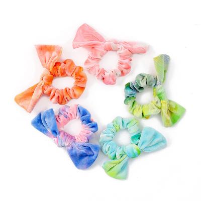 China European and American style new fabric hot selling silk collarband fade color ponytail bow hair accessories hair scrunchies headband for sale