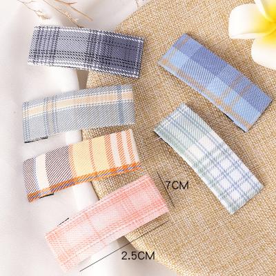 China Fashion New Korean Style Hair Accessories JK Plaid Cloth Hair Clip All-match Girl Female Hair Clip for sale