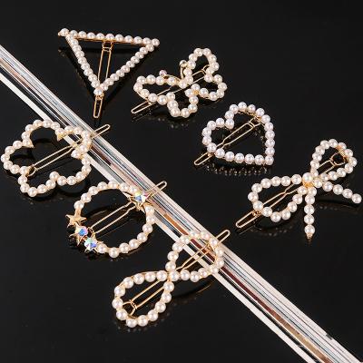 China New fashion women's pearl hair clip hair accessories style European fashion handmade hairpin for sale