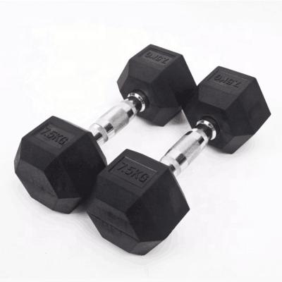 China Rubber Fitness Dumbbell Fitness Dumbbell Round Head Dumbell Cast Hex Dumbbell for sale