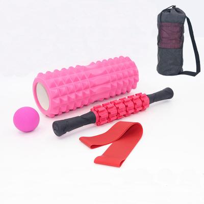 China Massage Muscles After Exercise Foam Cavity Shaft Pilates Yoga Shaft Massage Stick Fascia Ball Wolf Tooth Yoga Spine Set for sale