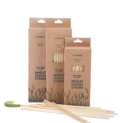 China 100% Nature Minimalist Straw Eco Friendly Degradable Disposable Grass Hay Wheat Drinking Straws for sale