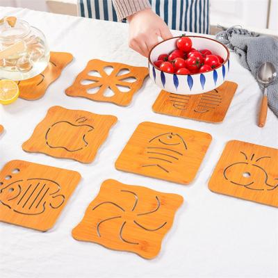 China Large Pot Anti-hot Pad Pad Table Heat Insulation Bamboo Potholder Sustainable Source Manufacturer for sale