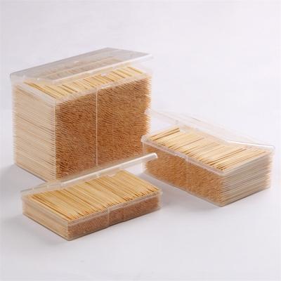 China Good quality disposable wholesale bamboo toothpicks with PVC box packing for sale