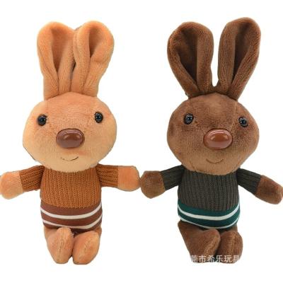 China stuffed & Mini Bunny Small Pendant New Rabbit Plush Toy 10pcs/Lot 6 Colors Stuffed Plush Toy Animals Cute Bunny Doll In Sweater For Girls Gift Soft for sale