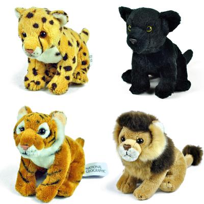 China stuffed & Plush 6 Styles 20cm Tiger Leopard Lion Stuffed Animals Toy Real Life Plush Lion Dolls For Boys Gift BLACK PANTHER Plush Doll for sale