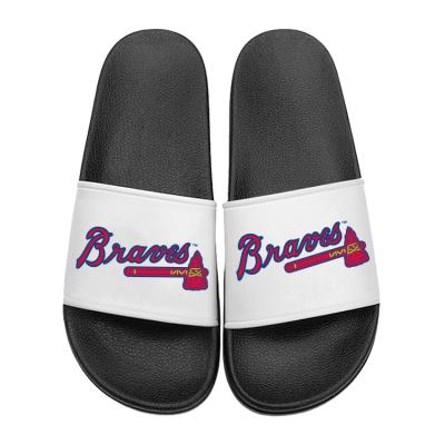 China CUSHIONING Custom Print Baseball Team Sandals Slippers Logo Pattern Plain Unisex Black Sandals Slides Slippers For Men for sale