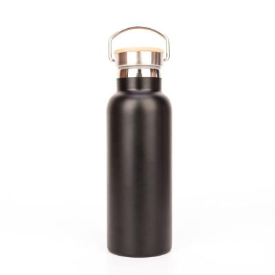 China Business Watersports Double Wall Stainless Steel Displacement Insulated Vacuum Flask With Bamboo Lid for sale