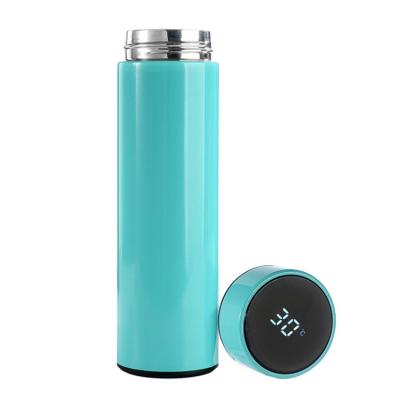 China 17oz Business Stainless Steel Thermos Water Bottle Heat Sensitive One Touch Display Bottle for sale