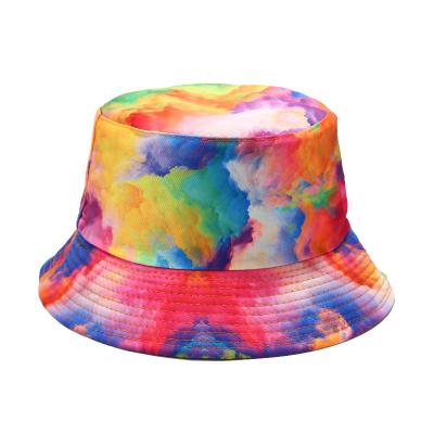 China 2021 High Quality Character Sun Hat Branded Reversible Bucket Hat Cap Link Custom Dye Print For Girls for sale