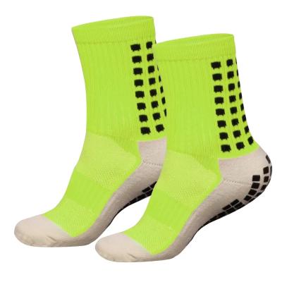 China Breathable Custom Sports Football Grip Socks Unisex Cotton Knit Crew Anti Slip Soccer Socks for sale