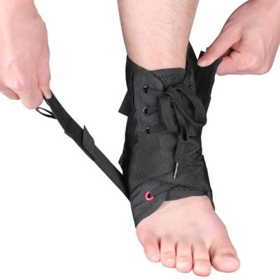 China Adjustable Black Adjustable Ankle Brace Lace Up Ankle Support Ankle Foot  Brace for sale