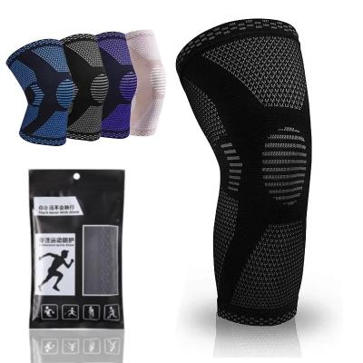 China Protect knee  High Elastic Compression Knee Sleeve Knitted Nylon Knee Wrap Brace for sale