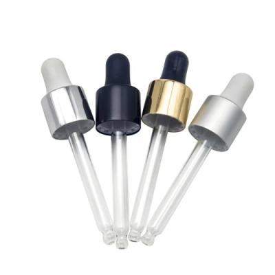 China Non Spill 18/410 Aluminum Dropper With Glass Pipette For Glass Dropper Bottle for sale