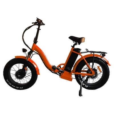 China Bicicleta 48v de dobramento elétrica alaranjada de Mini Folding Electric Hybrid Bike dos homens com sistema da assistência do pedal à venda