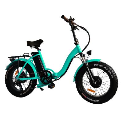 China 20 Inch Fat Tire Mini Folding Electric Bike 500 Watt 48v For Beach Cruiser Snow Road for sale