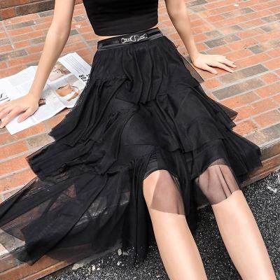 China 2022 Anti-Static Women Fashion Summer High Waist Pleated Skirt Candy Colors Mini Female One Button Stitching Line Lower Girls Dance Skirts for sale