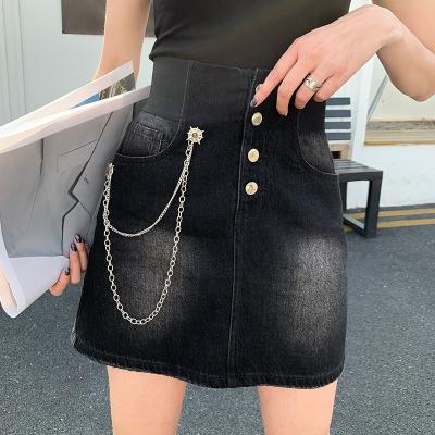 China TUOGU 2022 new anti-static women's spring and summer denim skirt high waist Korean style print denim short skirt jeans a line skirt for sale