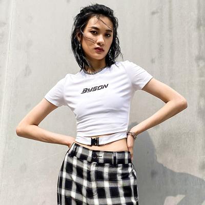 China High Quality Breathable Hot Selling Women's T-shirts Women's T-shirts TUOGU Crop Top Short Top Tees Mind Sleeve Women Tops Tees for sale