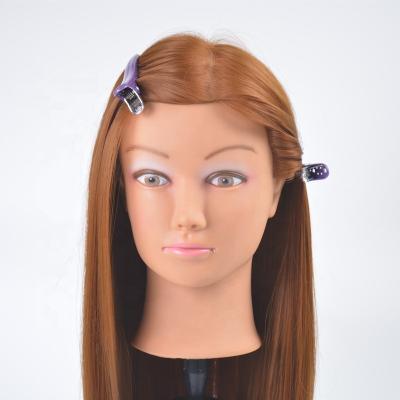 China Silky Straight Wave Fashion Resistente Hair Training Heads Synthetic Fiber Training Dummy Heads for sale