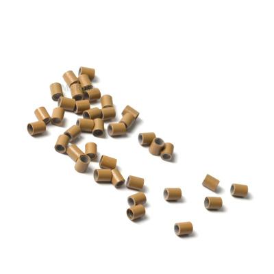 China For Hair Extension Wholesale 3.2*2.0*3.8mm Flat Edge Copper Link Ring Hair Extension Silicon Beads for sale