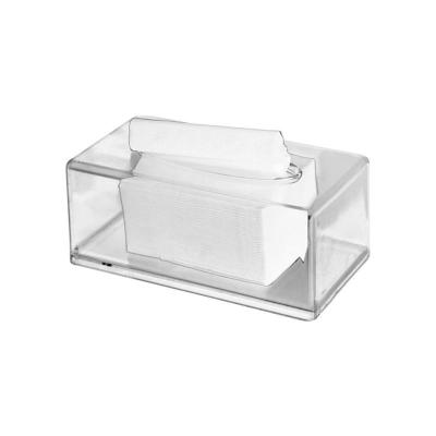 China Modern Wholesale Hot Selling Plastic Transparent Rectangular Desktop Napkin Paper Box Acrylic Tissue Box for sale