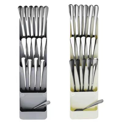 China Plastic Wholesale Kitchen Gadgets Plastic Fork Knife Cutlery Collection Storage Divider Drawer Cutlery Organizer for sale