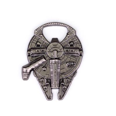 China Durable Factory Wholesale Movie Peripherals Keychain Pendant Wars Star Spaceship Metal Beer Bottle Opener for sale