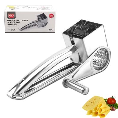 China Sustainable Hot Selling Kitchen Tools Stainless Steel Material Manual Rotary Vegetables Cheese Grater Machine for sale