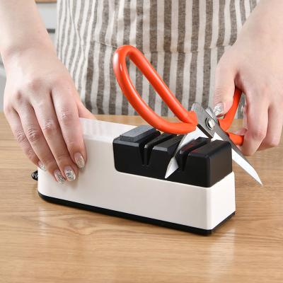 China Sustainable Creative Design Kitchen Electric Knife Sharpener Household Scissors Knife Sharpener 4 Stage Knife Sharpening Systems for sale