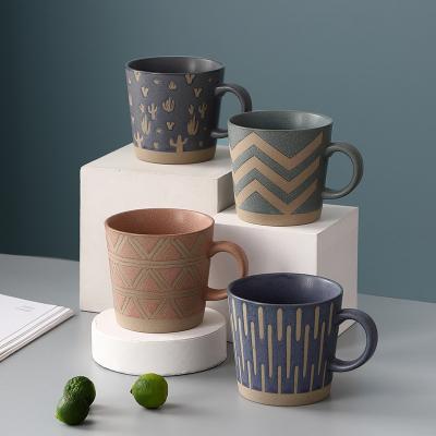 China Disposable Factory Outlet Creative Ceramic Coffee Mug Simple Office Tea Cup Home Personalized Stoneware Mug for sale