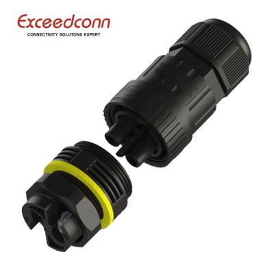 China 2pin Connector Led Waterproof DC Connector Outdoor Lighting Female Cable End For Panel Mount for sale