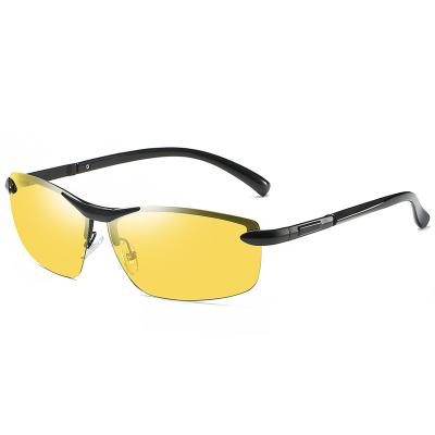 China Hot Selling Light Glass Half Frame Sunglasses Night Vision Square Drive for sale