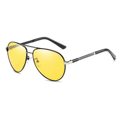 China New Light Luxury Oval Shape Double Bridge Metal Sun Glass Anti-glare Night Vision Driving Glasses for sale