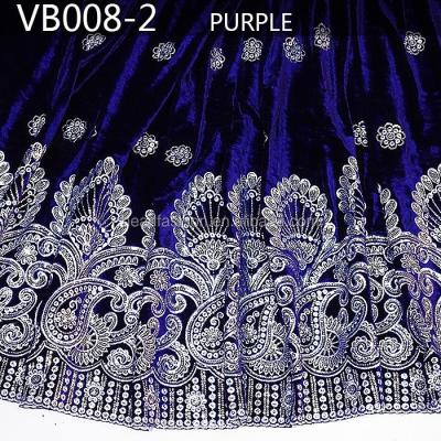 China Viable Purple Intorica Georges VB008-2 from India Georges Wrappers Sequin Velvet Lace Velvet for sale