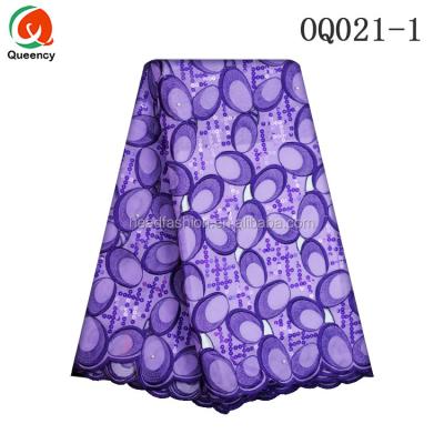 China Wholesale China OQ021 Queency Latest Sustainable Design Big Hand Cut Organza Lace Fabric for sale