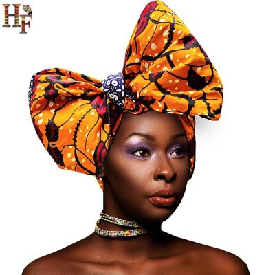 China High Quality Africana HF Stretch Print Ankara Print Wax Hair Headwrap Headtie for Wedding and Party for sale