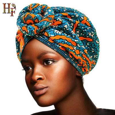 China Elastic African Turbans HF Hat Ankara Printed Turban For Women for sale