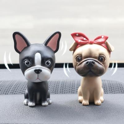 China High quality creative China cartoon garden decorations ornaments simulation resin shaking dog head statues for sale