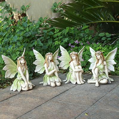 China China Latest Products European Creative Garden Decoration Flower Fairy Girl Resin Statues for sale