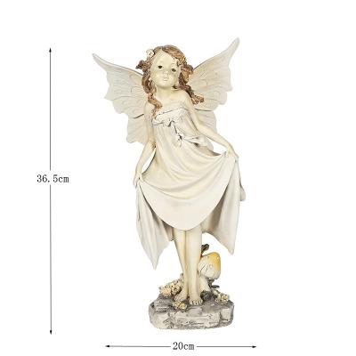 China European-style Creative Fairy Angel Figure Resin Crafts Garden Ornament Rose Flower for sale