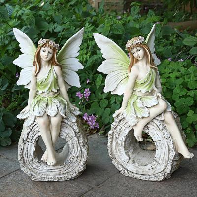 China China Hot Sale Products Garden Craft Flower Angel Fairy Character Decoration Creative Resin Statue for sale