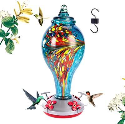 China Bird Feeder Hummingbird Feeders Minimalist Exterior with Best Waterproof Color Hand Blown Glass for sale