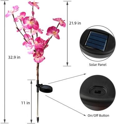 China Eclectic Solar Simulation Phalaenopsis Flower LED Ground Plug Garden Decoration Lawn Lamp for sale