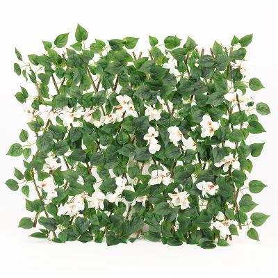 China Green Outdoor Garden Minimalist Telescopic Artificial Flower Fence Garden Decoration Indoor Wall Decoration For Home Patio for sale