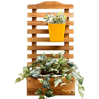 China Indoor Farmhouse Solid Wood Flower Racks Hanging Wall Flower Anticorrosive Decorative Succulent Shelf for Garden Wedding for sale